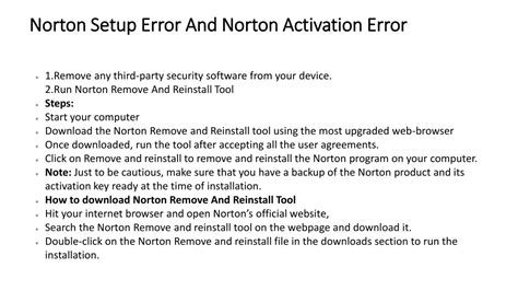 Norton Remove and Reinstall